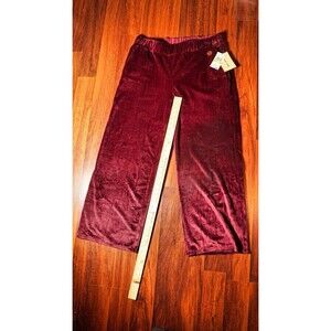 Michael By Michael Kors Wide Leg Y2K Sweatpants Womens M Burgundy High Rise